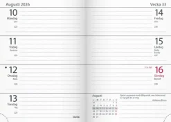 Kalender 2026 Lilla Fickdagboken Vega rosa