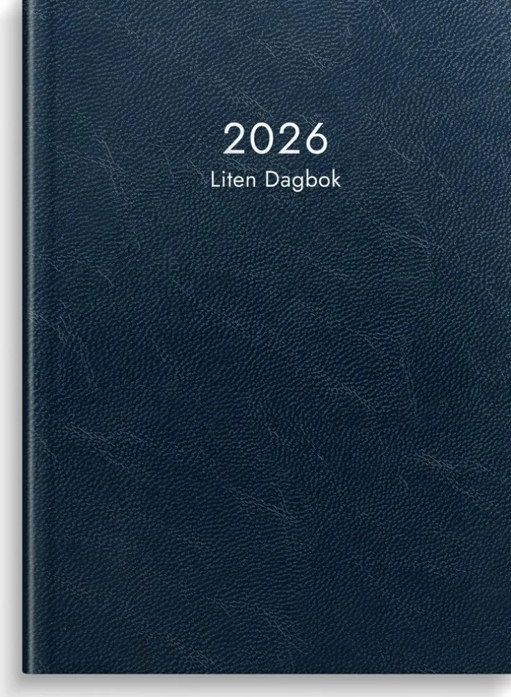 Kalender 2026 Liten Dagbok blått konstläder