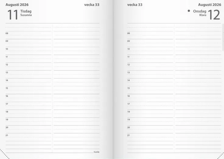 Kalender 2026 Liten Dagbok blått konstläder