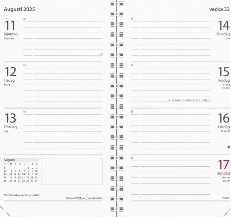 Kalender 2025 Master svart plast