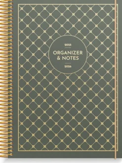 Kalender 2025-2026 Organizer & Notes Grön