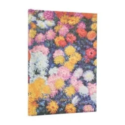 Kalender 2025-2026 Paperblanks 18-månader Midi horisontal - Monet´s Chrysanthemums