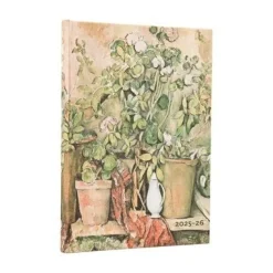 Kalender 2025-2026 Paperblanks 18-månader Midi horisontal - Cezanne´s Terracotta Pots and Flozeres