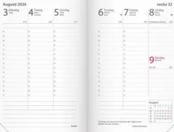 Kalender 2026 Prestige rött konstläder