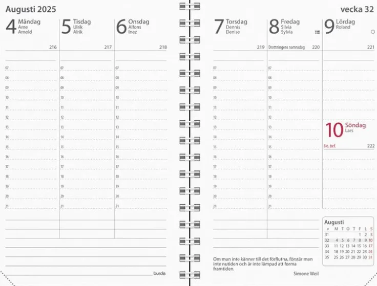 Kalender 2025 Prestige svart plast