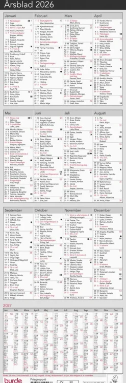 Kalender 2026 Årsblad