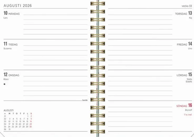 Kalender 2026 Senator A6 blad