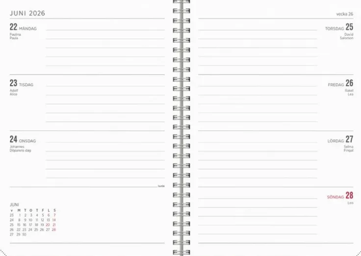 Kalender 2025-2026 Senator A5 Story Blomma