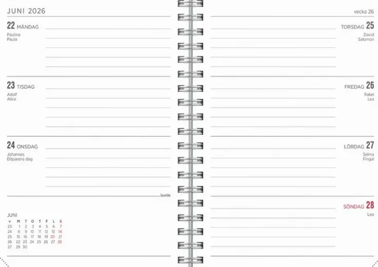 Kalender 2025-2026 Senator A6 Textile grön