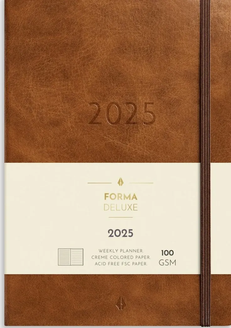 Kalender 2025 Stor Veckokalender Forma Deluxe brun