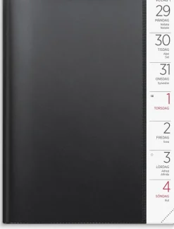 Kalender 2026 Stor Veckokalender svart plast
