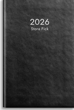 Kalender 2026 Stora Fick svart konstläder