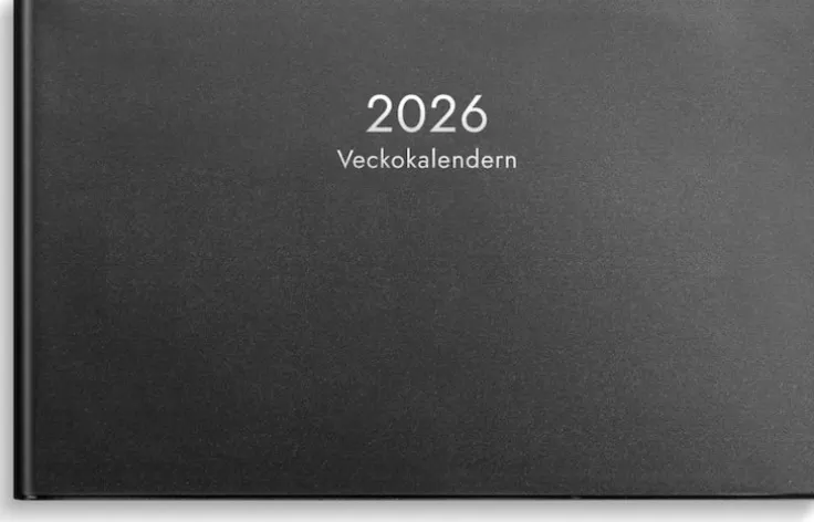 Kalender 2026 Veckokalendern svart plast