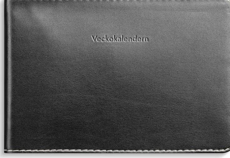 Kalender 2026 Veckokalendern svart konstläder
