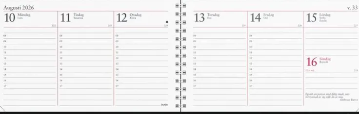 Kalender 2026 Veckokalendern svart konstläder