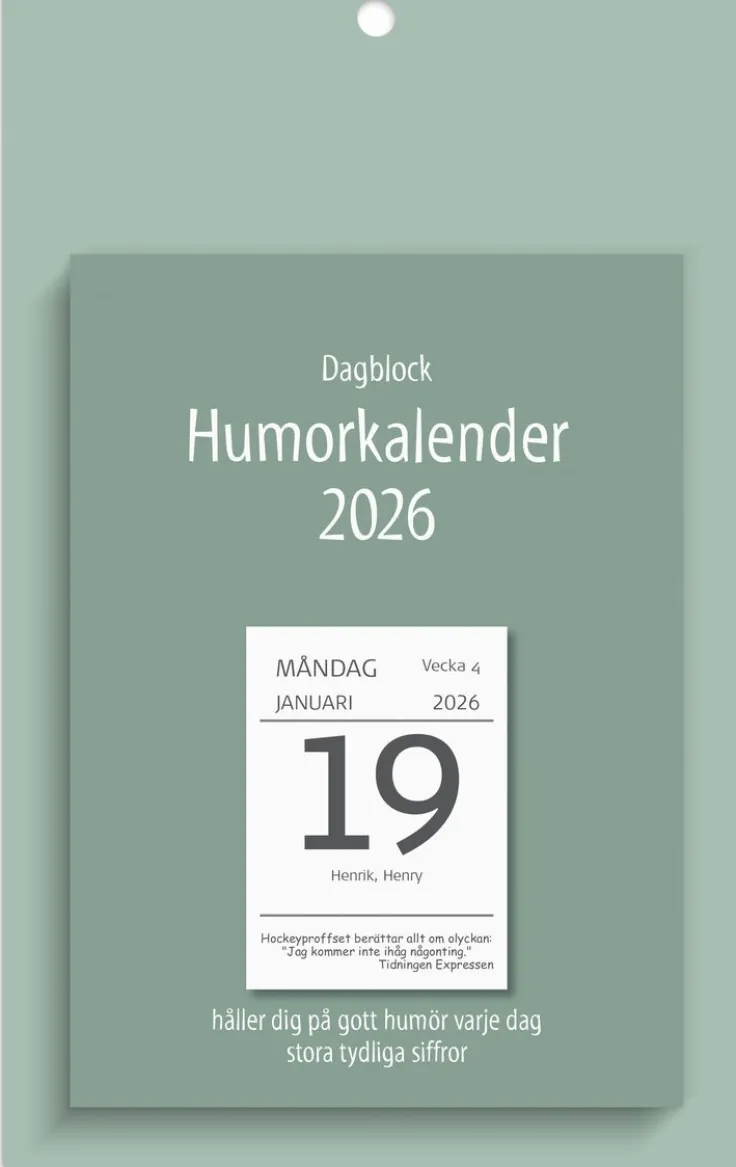 Kalender 2026 Väggplån med dagblock Humor