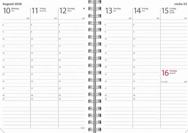 Kalender 2026 Weekly A6 Textile svart
