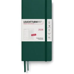 Kalender 2026 Weekly Planner & Notebook Dotted Wallet Forest Green