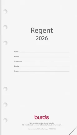 Kalendersats 2026 Regent