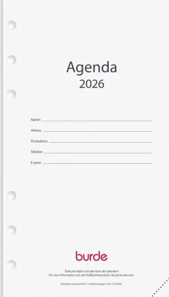 Kalendersats 2026 Regent Agenda