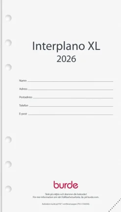 Kalendersats 2026 Regent Interplano XL