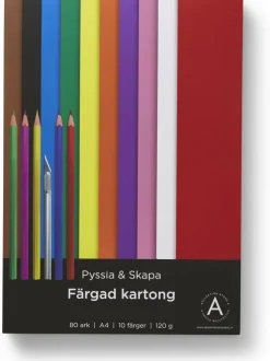 Kartong A4 120 gram 80 ark i olika färger