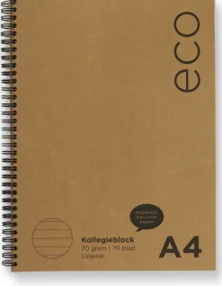 Kollegieblock A4 linjerat ECO