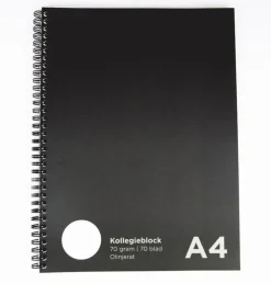 Kollegieblock A4 olinjerat svart