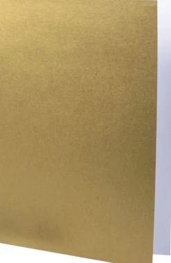 Kort A6 dubbla stående 5-pack guld