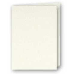 Kort A7 dubbla stående 5-pack pärlemor creme