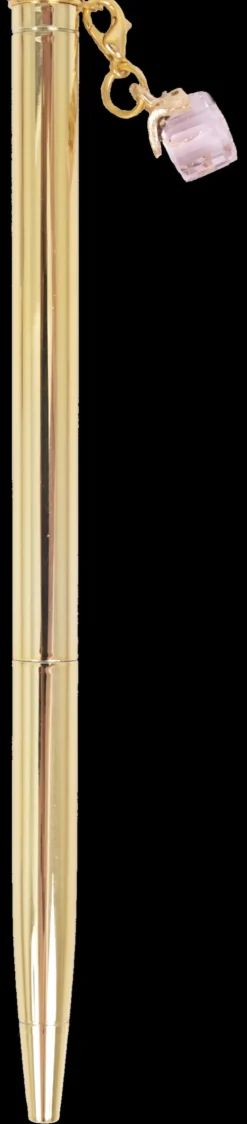 Kulspetspenna med rosa sten guld