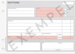 Kvittensblock A5L med 1 kopia, 2 x 50 blad