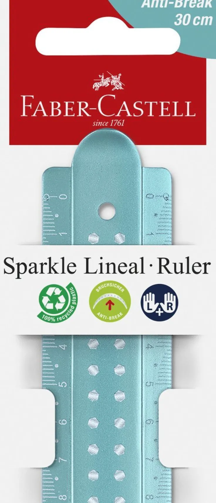 Linjal 30cm Anti-break lila, rosa, turkos