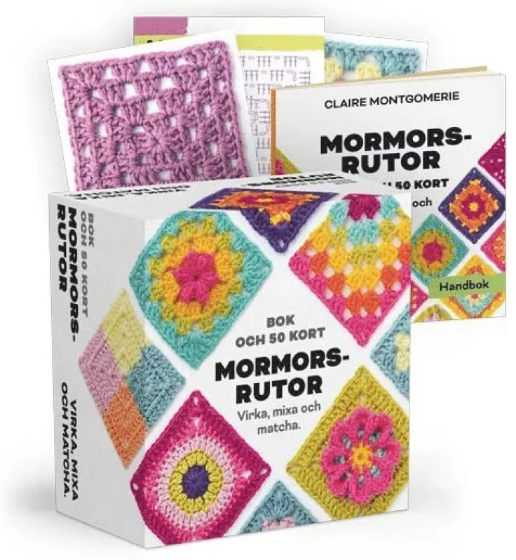 Mormorsrutor Bok och 50 kort : virka, mixa och matcha