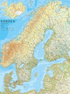 Norden väggkarta 1:2m, miljö i papptub