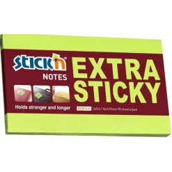 Notisblock Stick'n Extra Sticky 76x127mm grön