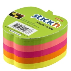 Notisblock Stick'n 76x76mm äppelform 5 neonfärger