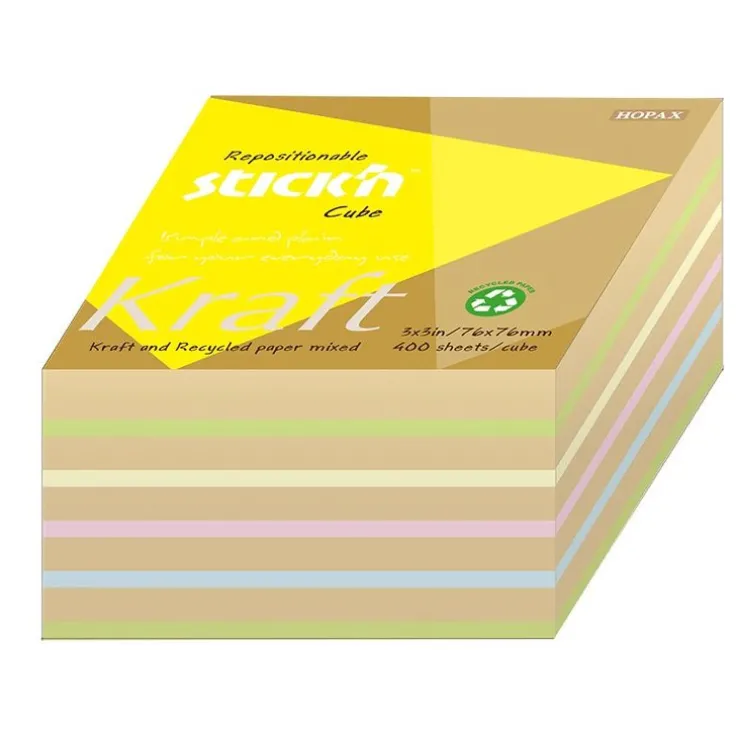 Notisblock 76x76mm 400 blad kraft