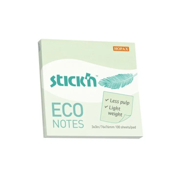 Notisblock 76x76mm Eco grön