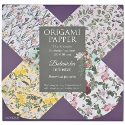 Origami Botaniska mönster 75 ark i 5 motiv