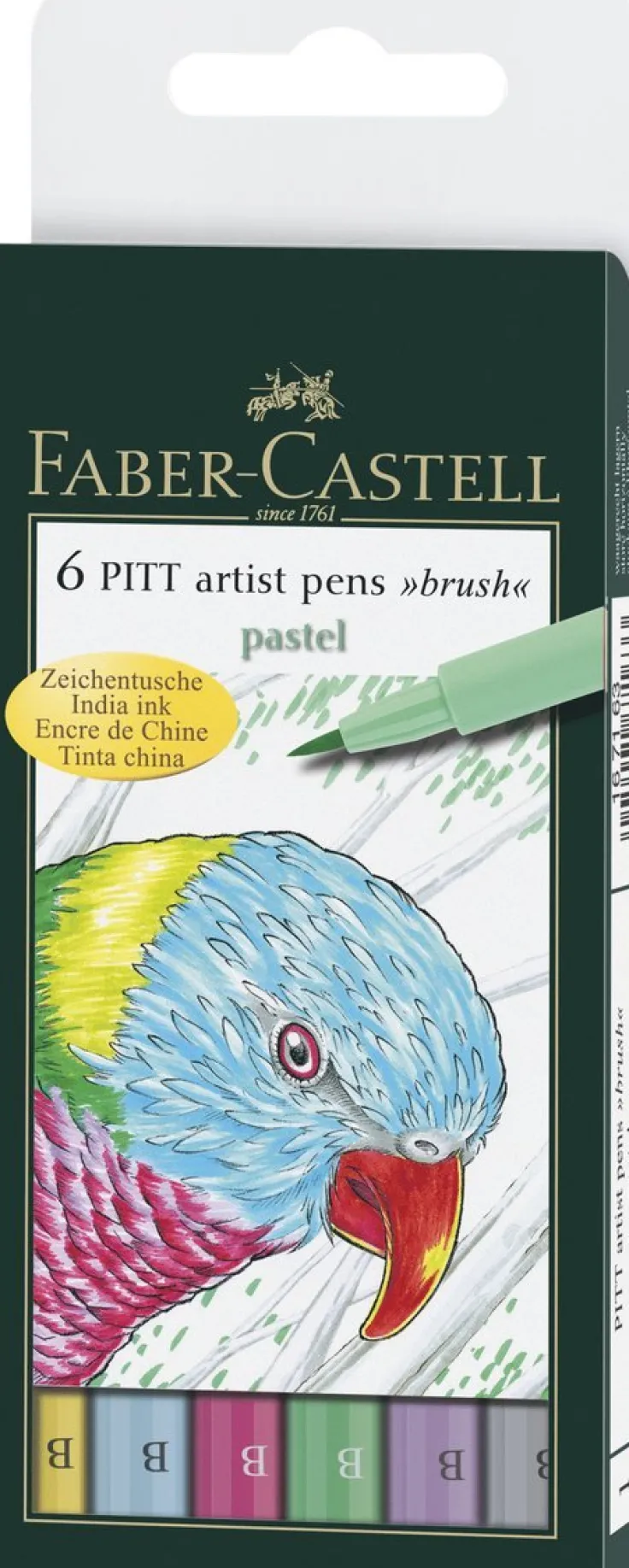 Pennset B PITT Artist Pen pastellfärger 6 färger