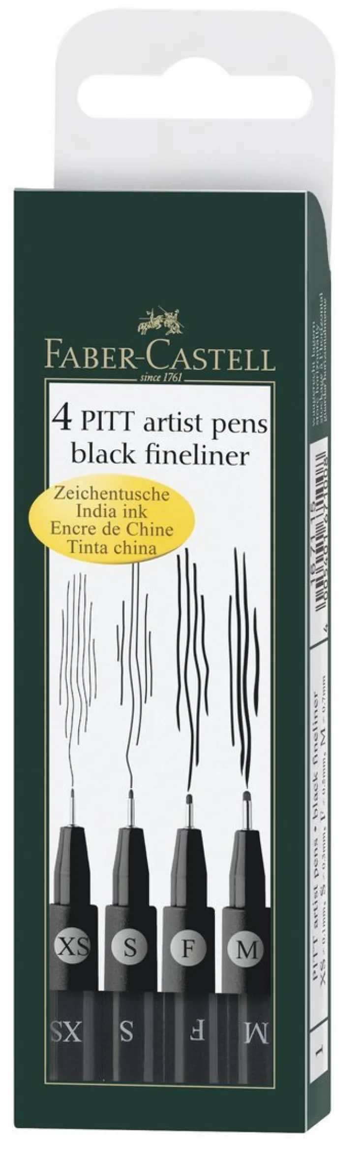Pennset PITT Artist Pen Fineliner 4-pack svart