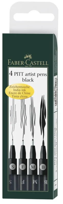 Pennset PITT Artist Pen 4-pack svart
