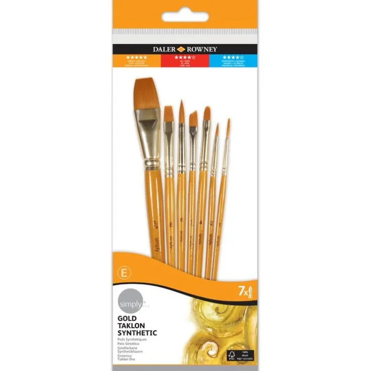 Pensel Simply Art Gold Taklon 7-pack