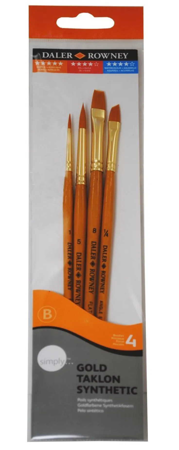 Pensel Simply Art Gold Taklon Nr.1 4-pack
