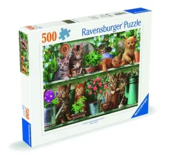 Pussel 500 bitar - Cats on the Shelf