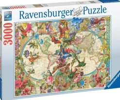 Pussel 3000 bitar - Flora & Fauna World Map