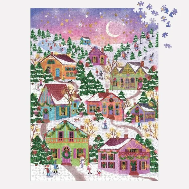 Pussel 1000 bitar folierade Snowcap Village