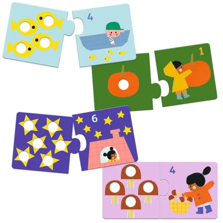 Pussel 2 bitar Siffror och figurer