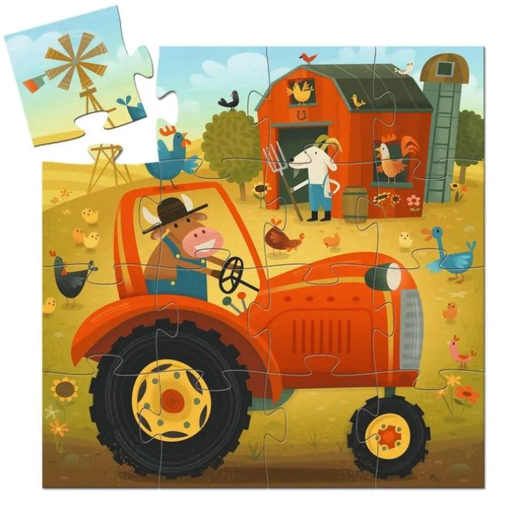 Pussel 16 bitar traktor